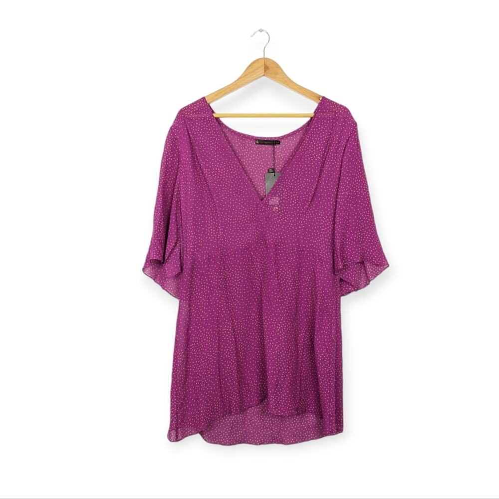 NWT VIX Paula Hermanny Polka Dot Crepe Kaftan Swim Suit Cover Up